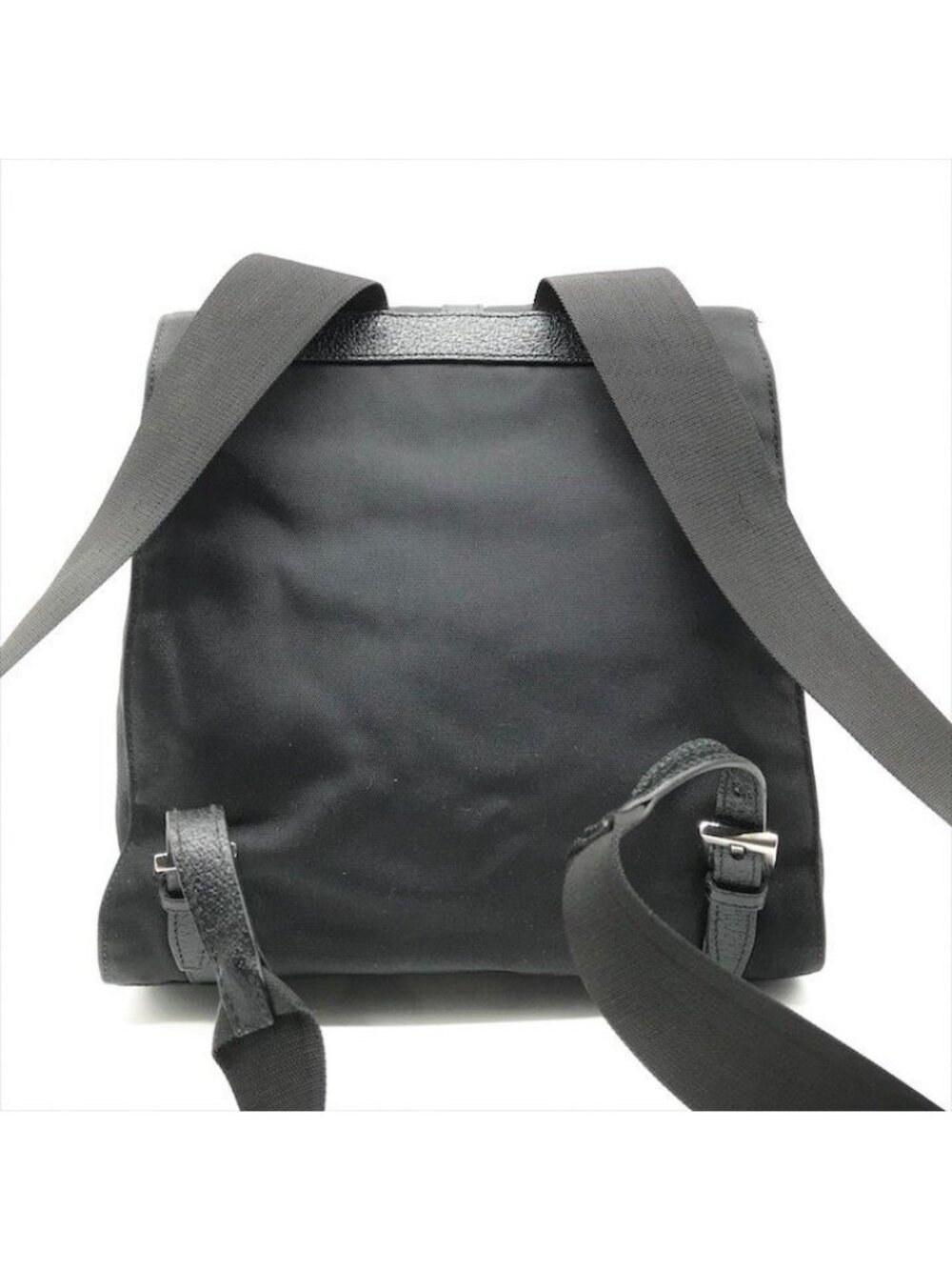 Gucci Nylon Canvas Jackie Silver Backpack Black - Picture 2 of 10